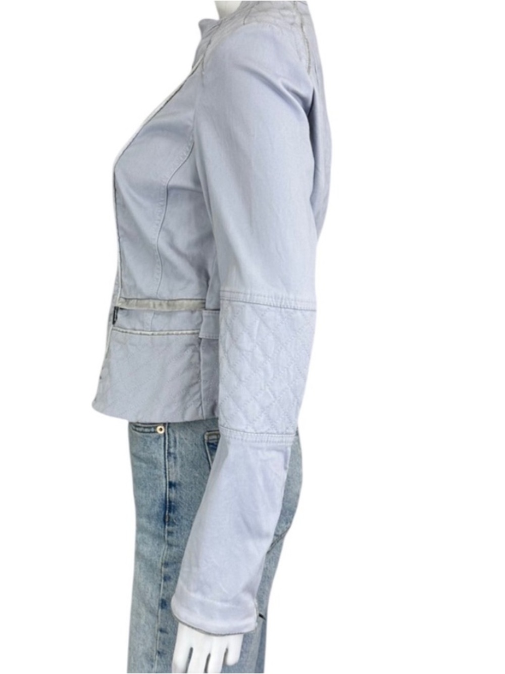 White House Black Market Light Gray Bomber Jacket - Picture 2 of 7